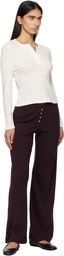 LESET White Pointelle Long Sleeve Henley