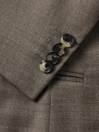 Caruso - Double-Breasted Wool-Twill Suit Jacket - Brown