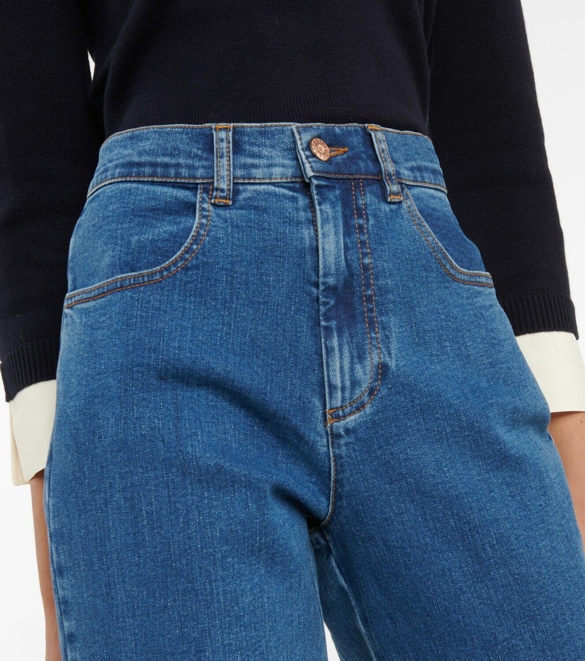 【Chloe】 High-riseストレートジーンズ See By Chloe - High-rise straight-leg jeans See by Chloe