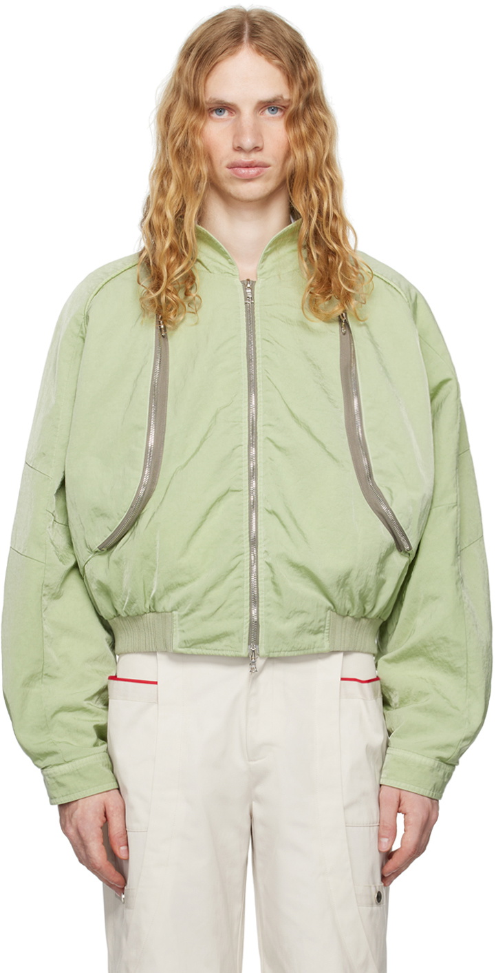 CMMAWEAR Green Anatomical Parachute Bomber Jacket