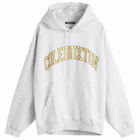 Cole Buxton Men's Yellow Arc Hoodie in Light Grey Marl