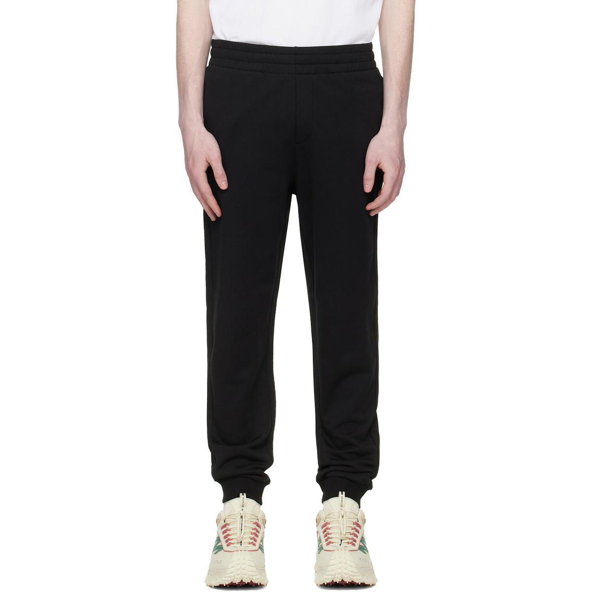 Moncler Black Logo Cotton Fleece Track Pants