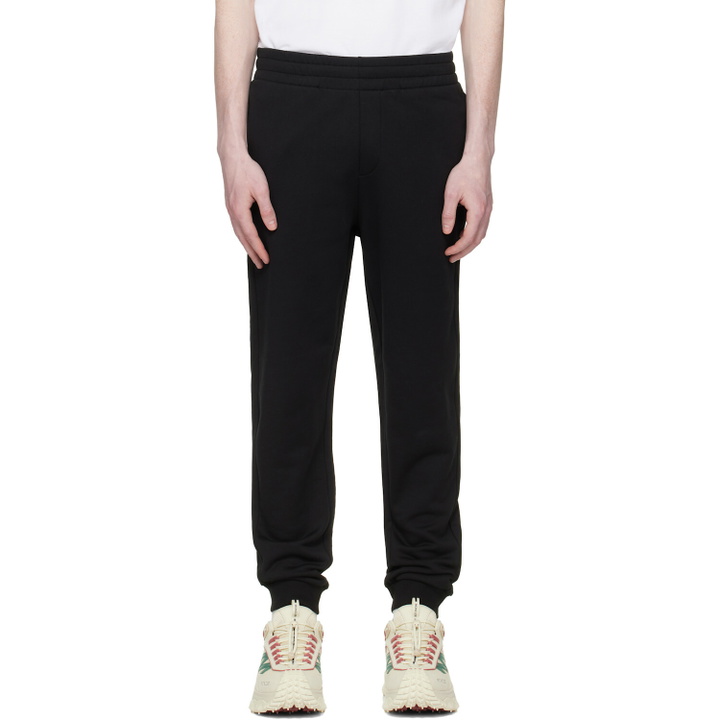 Photo: Moncler Black Logo Cotton Fleece Track Pants