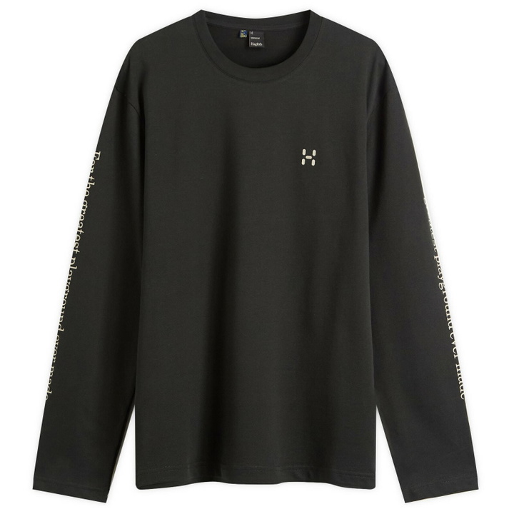 Photo: Haglöfs Men's Long Sleeve Brand T-Shirt in True Black