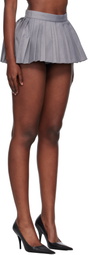Pushbutton Gray Volumed Micro Skort