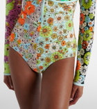 Alémais Orange Blossom floral rashguard swimsuit