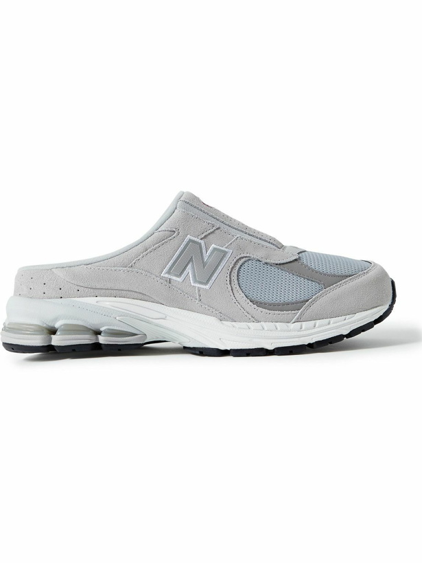 Photo: New Balance - 2002RM Suede and Mesh Mules - Gray