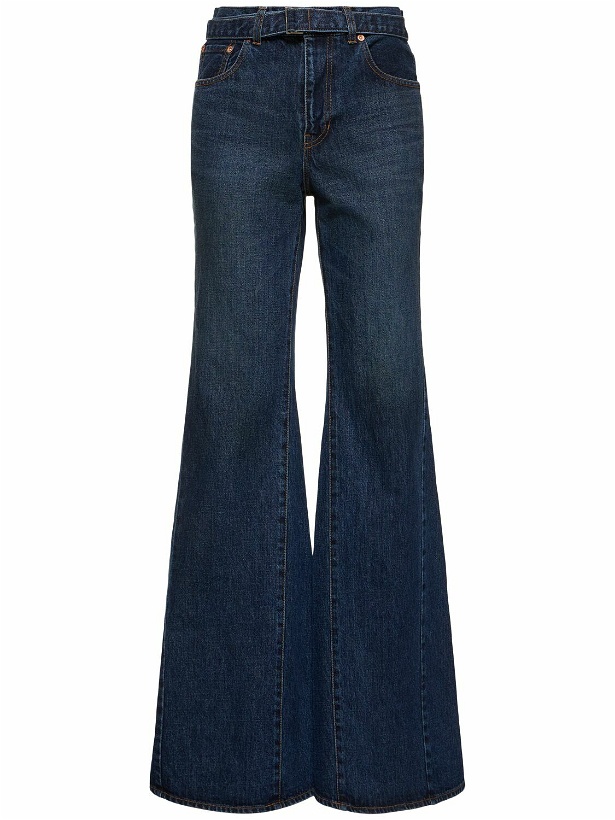 Photo: SACAI High Rise Wide Leg Jeans with belt