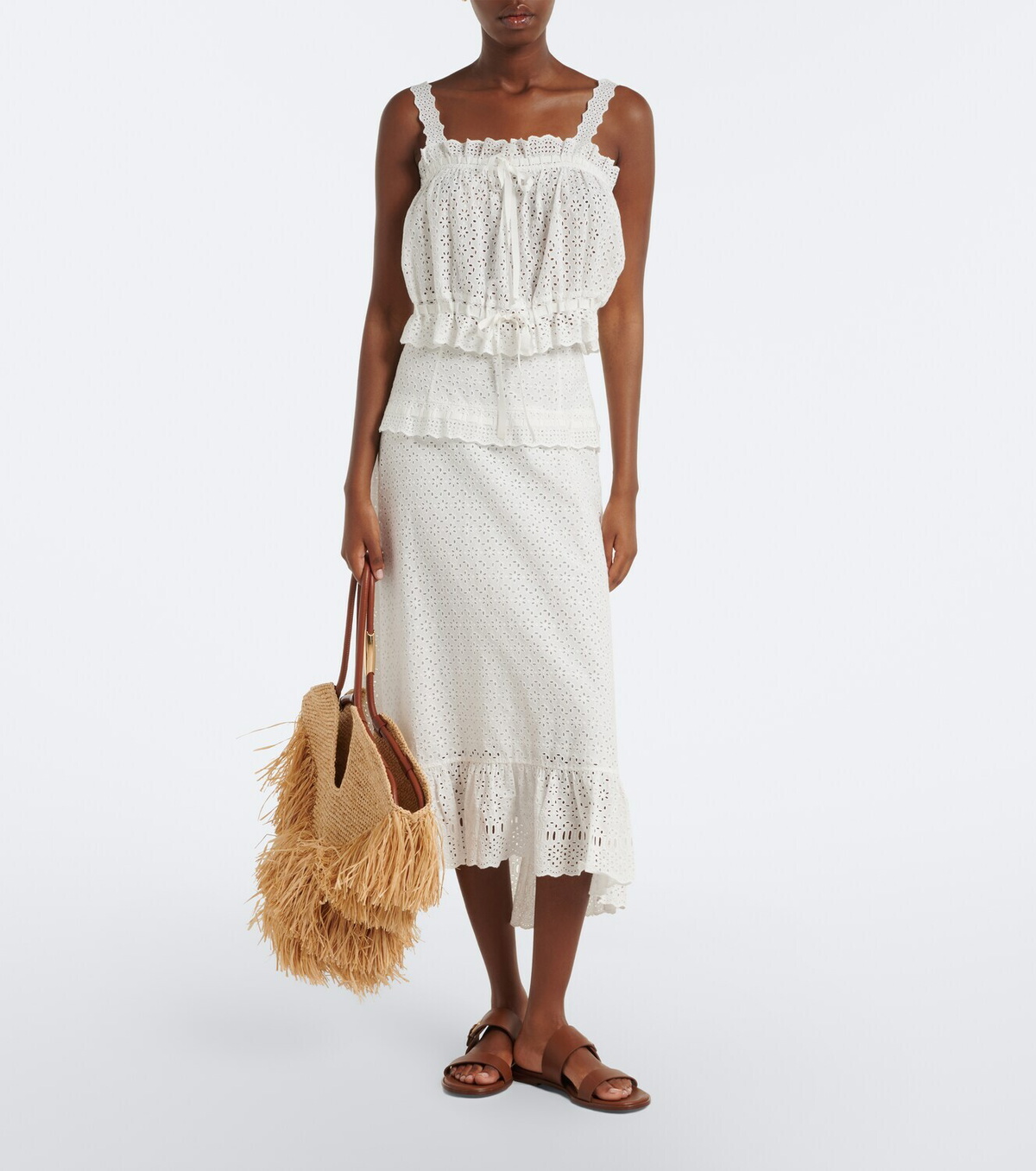Ulla Johnson Violetta broderie anglaise midi skirt