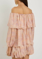 Chloe Floral-print Silk top Pink