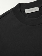 FEAR OF GOD ESSENTIALS - Logo-Flocked Cotton-Jersey T-Shirt - Black