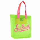 MC2 Saint Barth Mesh Green Shopper Bag With Front Terry Patch