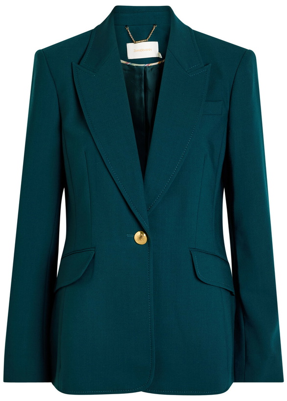 Photo: Zimmermann Rebellion Stretch-wool Blazer Teal