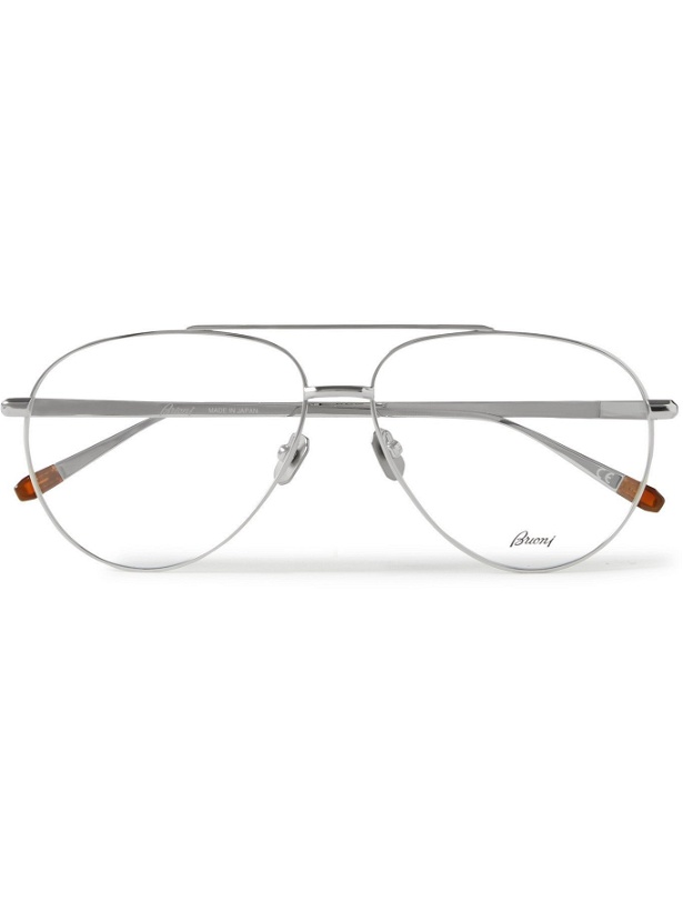 Photo: BRIONI - Aviator-Style Silver-Tone Optical Glasses - Silver