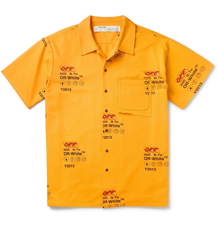 Photo: Off-White - Logo-Print Cotton Shirt - Yellow