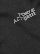 7 DAYS ACTIVE - Monday Logo-Print Organic Cotton-Jersey Sweatshirt - Gray