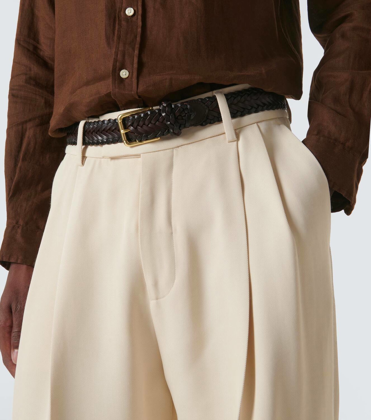 Ralph Lauren Purple Label Sportsman woven leather belt