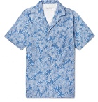 Officine Generale - Dario Camp-Collar Printed Cotton Shirt - Blue