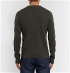 Alex Mill - Waffle-Knit Merino Wool and Cashmere-Blend Sweater - Army green