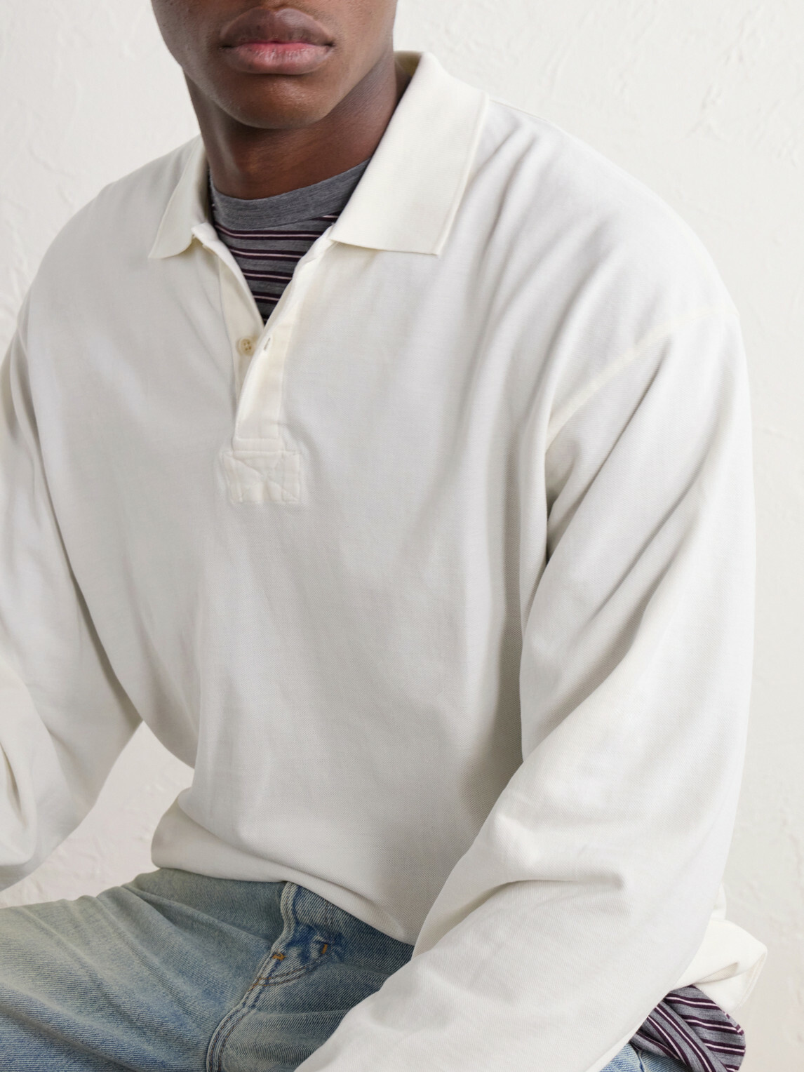 John Elliott - Oversized Cotton-Piqué Polo Shirt - White