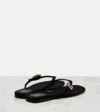 Roger Vivier Embellished satin thong sandals