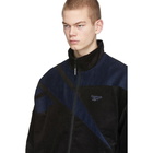 Nanamica Black and Navy Reebok Edition Corduroy Vector Track Jacket