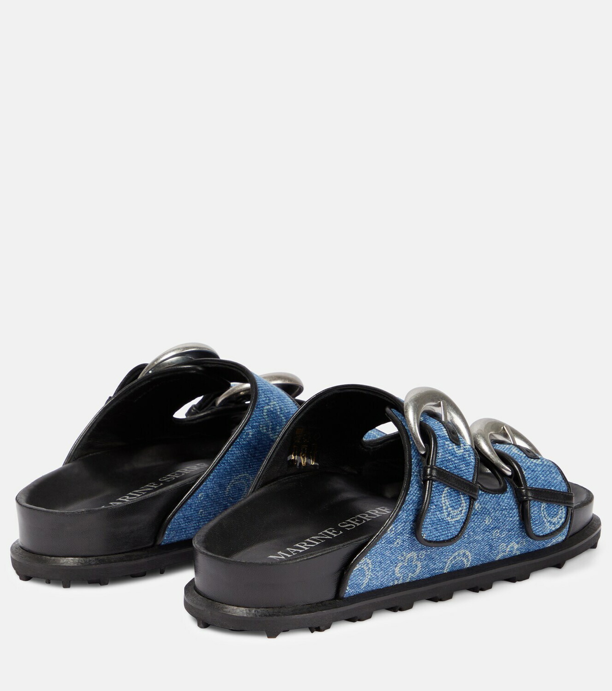 【未使用】MARINE SERRE size35 BLUE デニムミュール Marine Serre Denim sandals Marine Serre