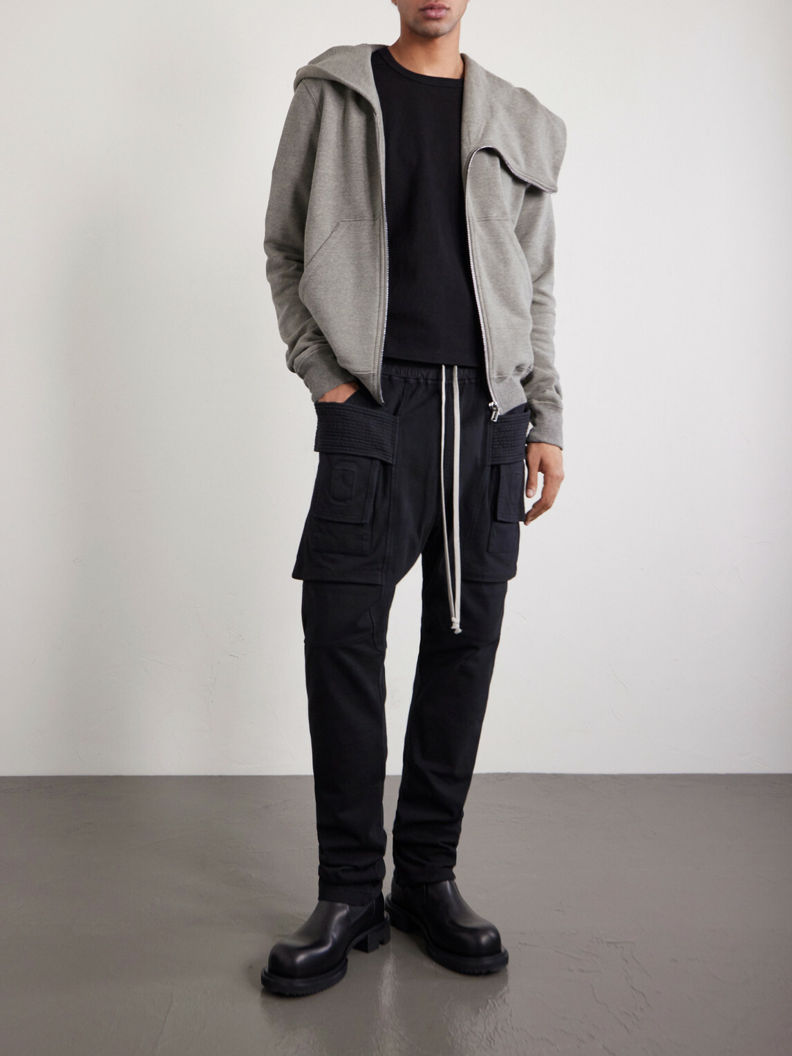 DRKSHDW by Rick Owens - Mountain Zip-Up Cotton-Blend Hoodie - Gray