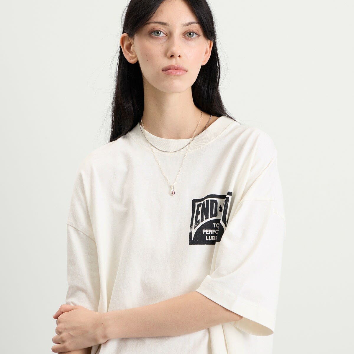 END. Oil T-Shirt in Ecru