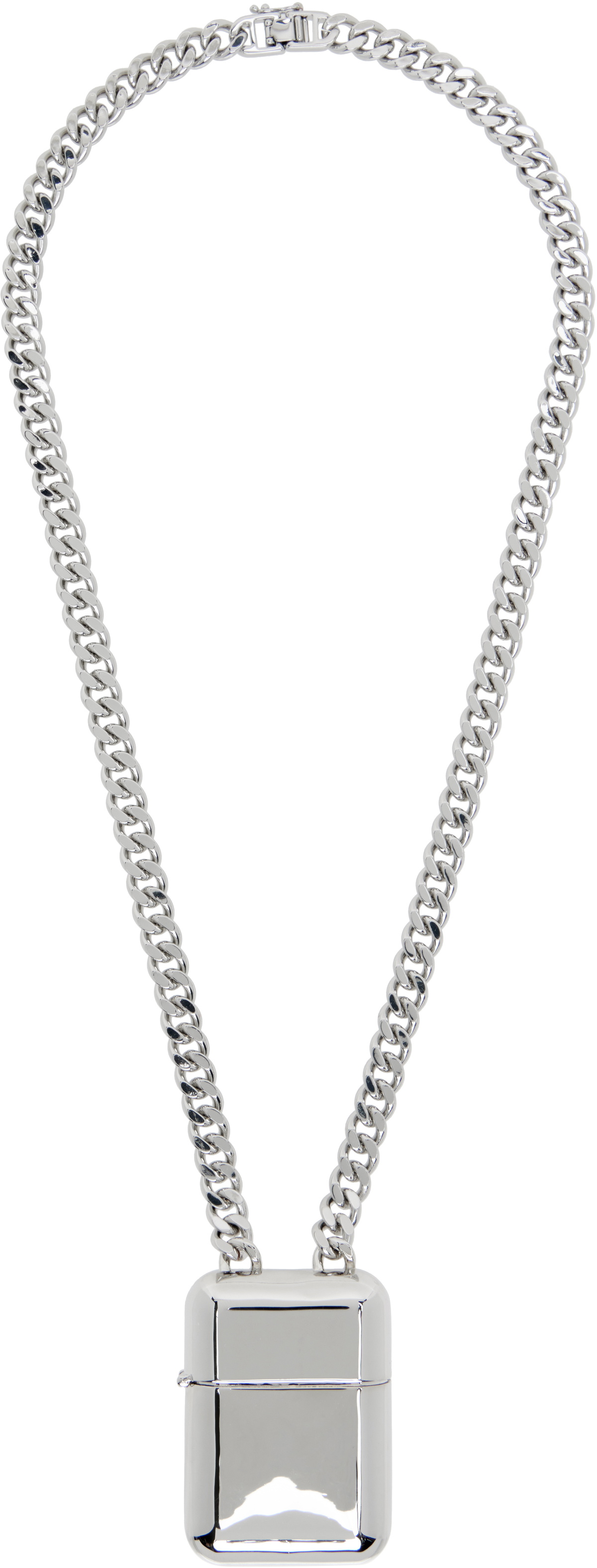Toga Pulla Women's Metal Chain Loop Tie Necklace in Silver Toga Pulla