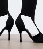 Alaïa Cutout suede-trimmed over-the-knee boots