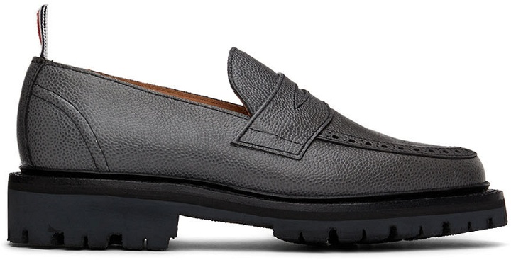 Photo: Thom Browne Grey Classic Penny Loafers