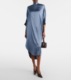 Acne Studios Asymmetric scarf-detail satin midi dress