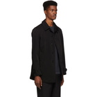 Comme des Garcons Homme Black Laminated Twill Jacket