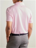 G/FORE - Striped Perforated Tech-Jersey Polo Shirt - Pink
