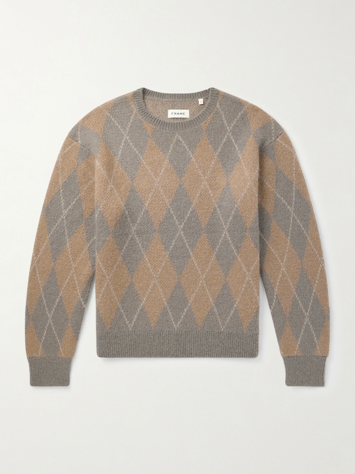 FRAME - Argyle Knitted Sweater - Brown
