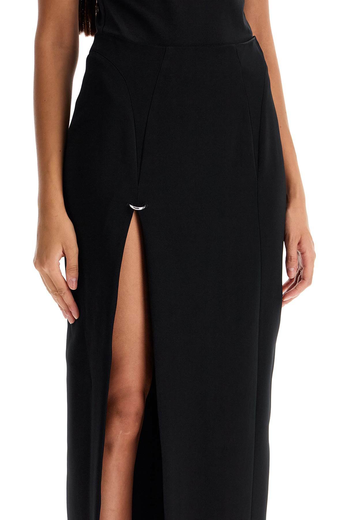 MUGLER long skirt with piercing detail Black