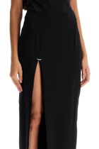 MUGLER long skirt with piercing detail Black