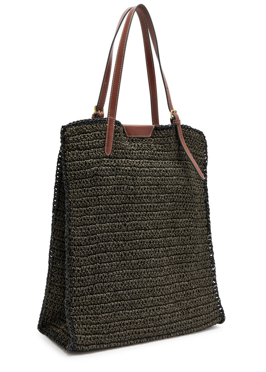 Anya Hindmarch Filippo Berio Raffia and Leather Tote bag - Khaki - One Size