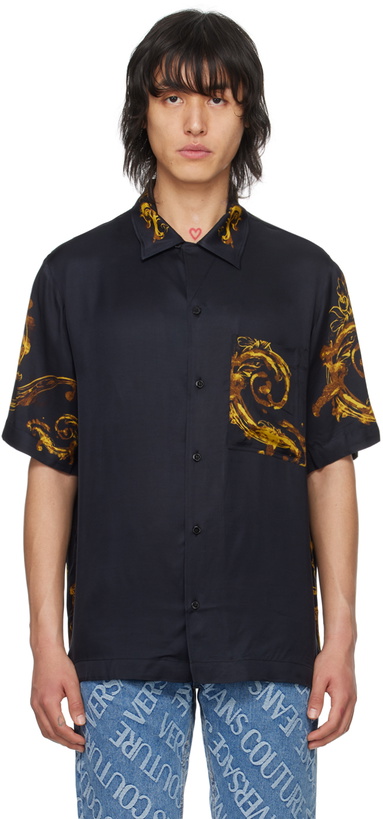 Photo: Versace Jeans Couture Black Watercolor Couture Shirt