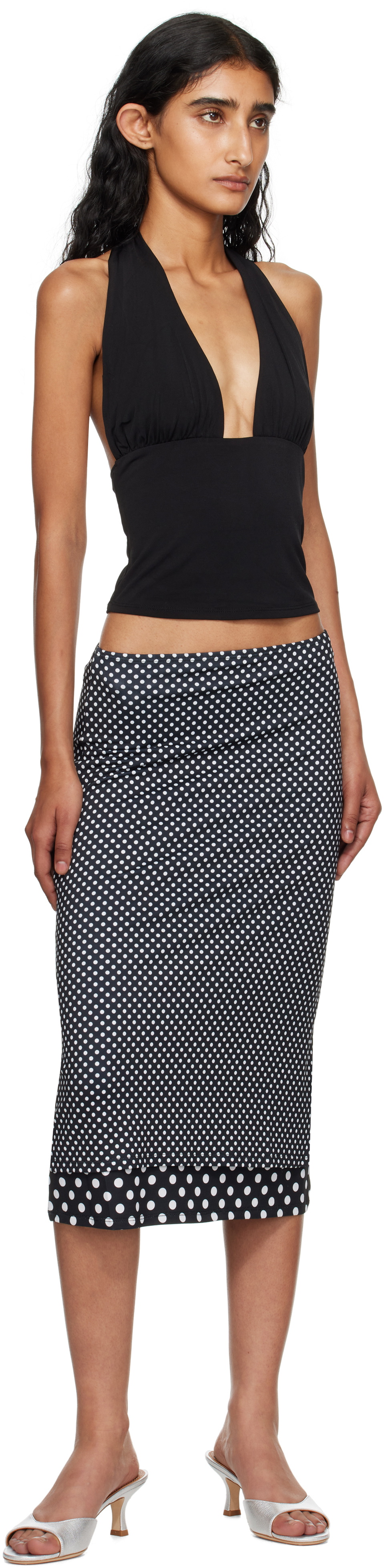 Miaou Black & White Maria Maxi Skirt