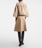 Dorothee Schumacher Luxury Layer belted cotton-blend midi skirt