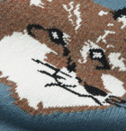 Maison Kitsuné - Logo-Intarsia Wool Sweater - Blue