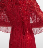 Jenny Packham Violetta embellished caped gown