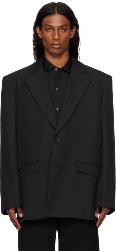 Photo: LGN Louis Gabriel Nouchi Black Single-Breasted Oversized Blazer