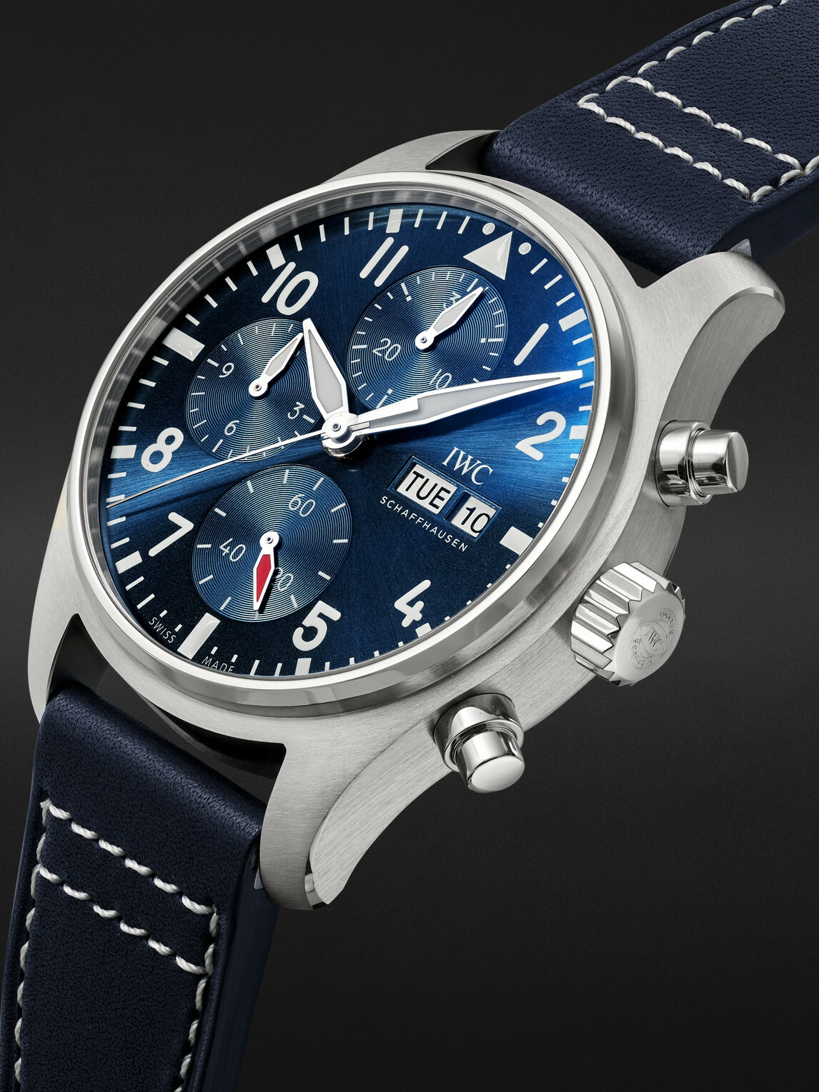 IWC Schaffhausen - Pilot's Automatic Chronograph 41mm Stainless Steel and Leather Watch, Ref. No. IW388101