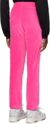 Palm Angels Pink Embroidered Sweatpants