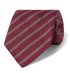 Giorgio Armani - 8cm Striped Silk-Jacquard Tie - Men - Burgundy