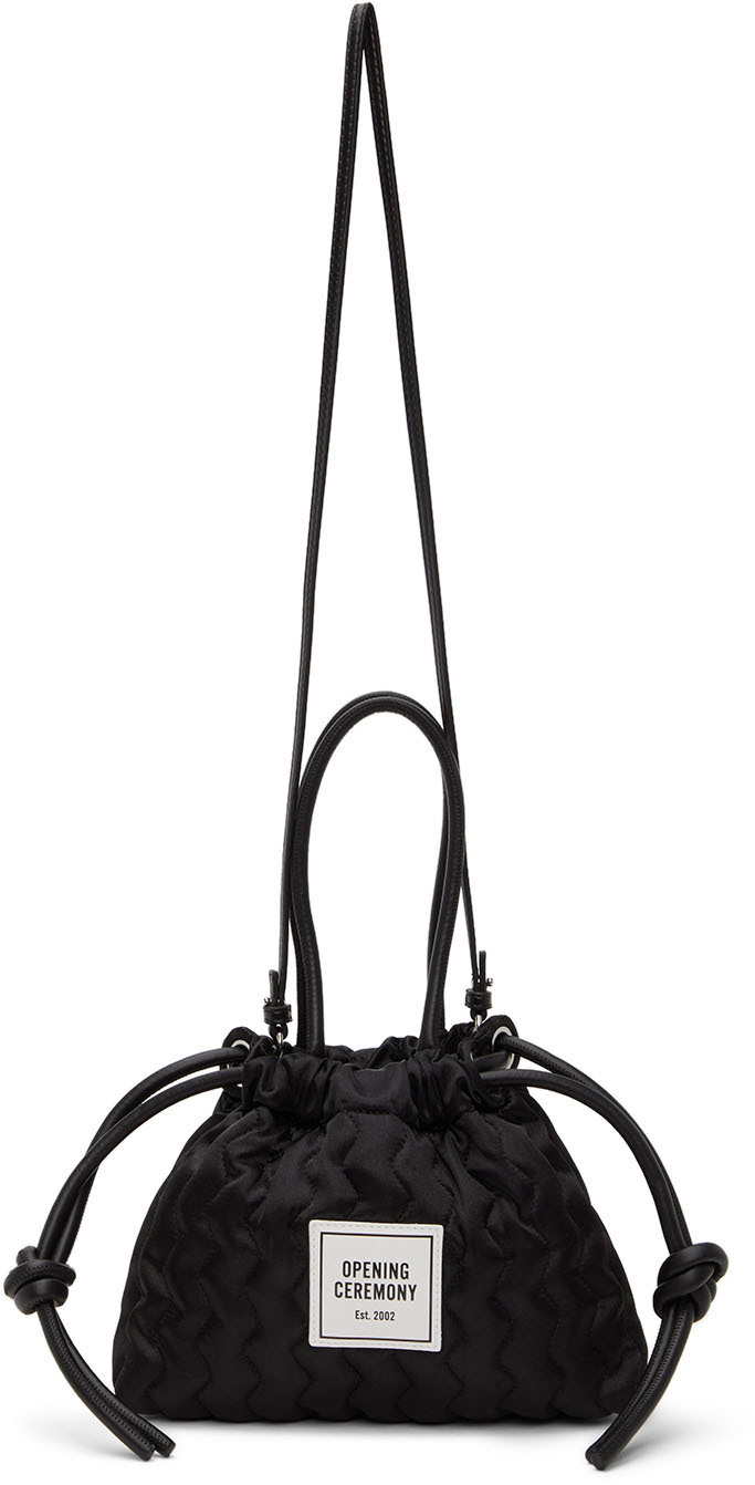Opening Ceremony Black Matelassé Marshmallow Bag