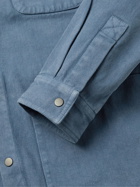 FOLK - Assembly Garment-Dyed Cotton-Twill Field Jacket - Blue